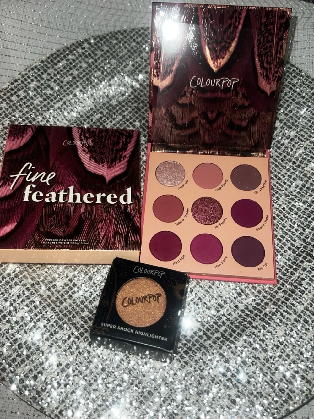 ColourPop Fine Feathered Eyeshadow Palette & Super Shock Highlighter Duo